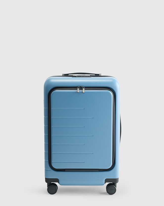 Blue Valise de cabine avec poche avant