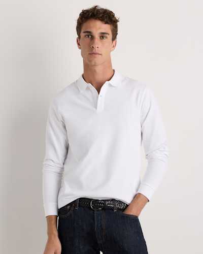 Organic Cotton Long Sleeve Pique Polo