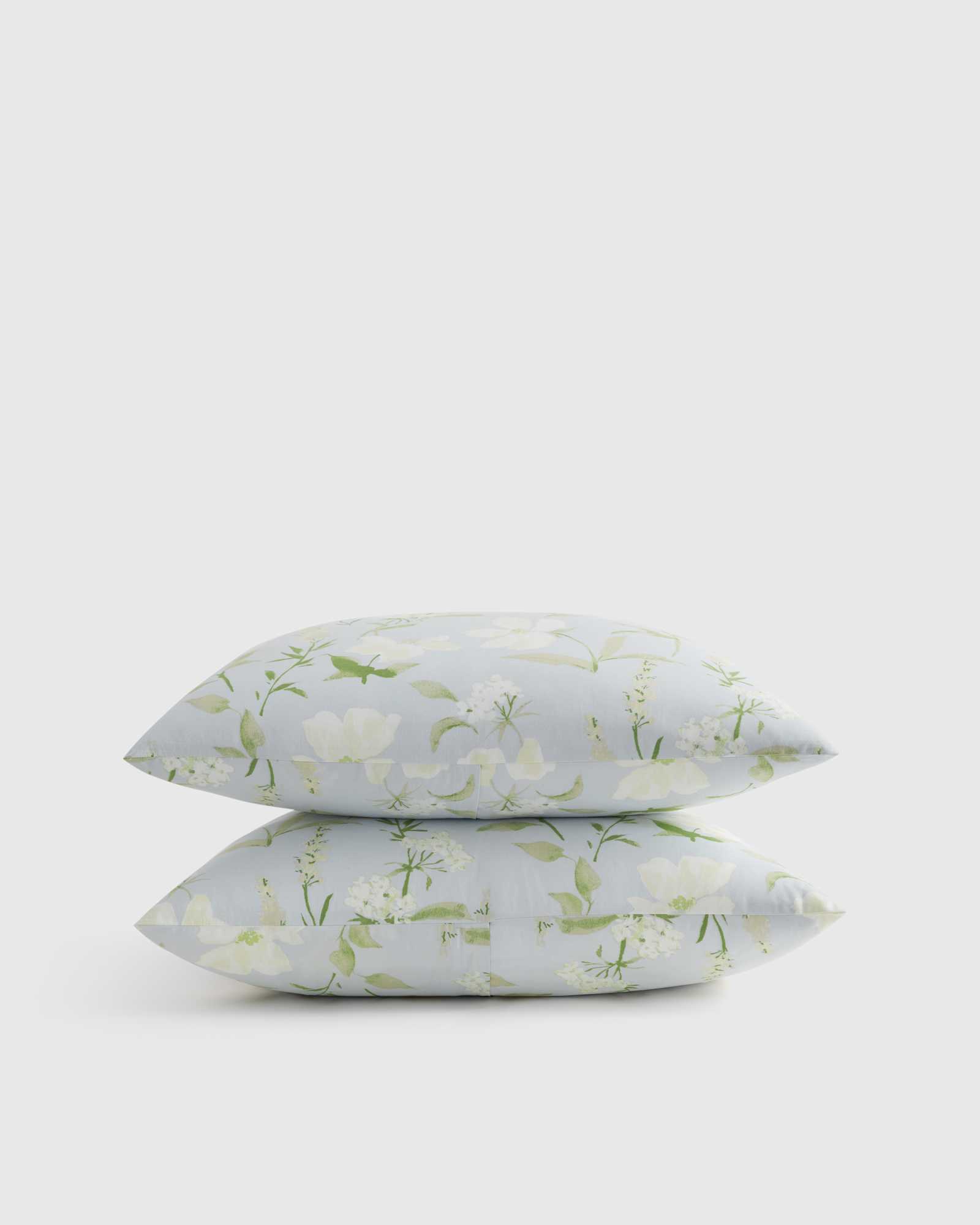 Blue Garden Organic Crisp Percale Floral Sham Set