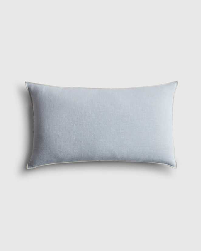 Mist/Ivory Contrast European Linen Pillow Cover