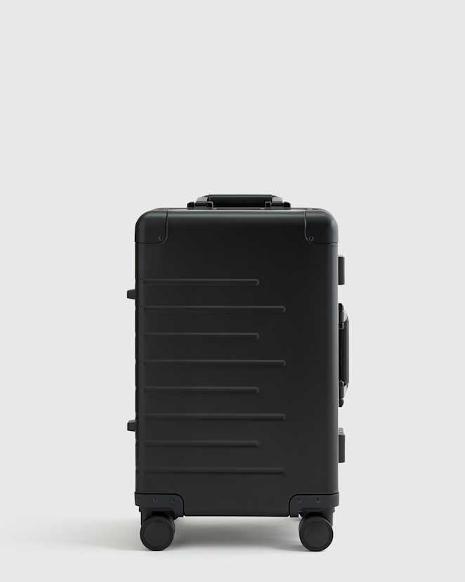 Black Aluminum Carry-On Suitcase