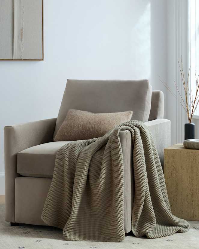 Dried Sage Organic Waffle Throw