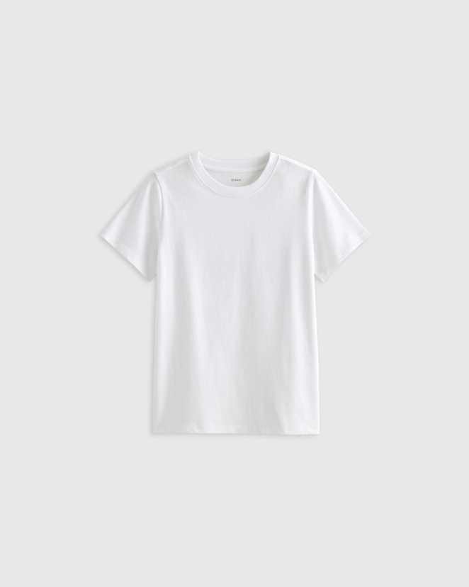 White 100% Organic Cotton Jersey Short Sleeve Tee