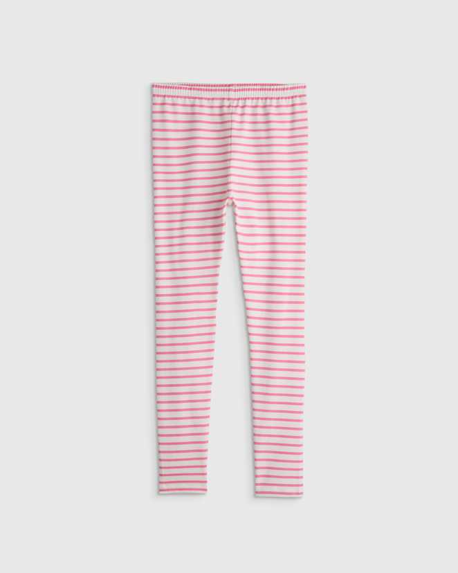 Pink Dancing Stripe Organic Cotton Leggings