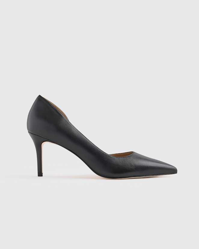 Black Italian Leather 75mm d'Orsay Pump