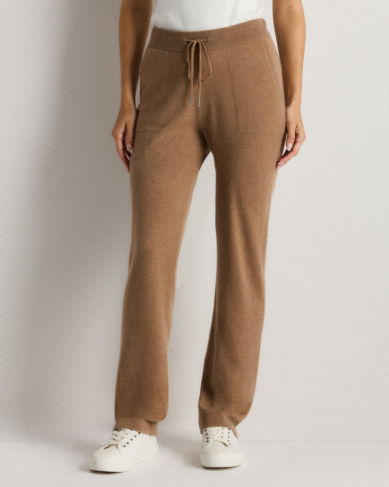 W-PNT-36-TEAK-01 EDITED Teak Mongolian Cashmere Straight Leg Pants
