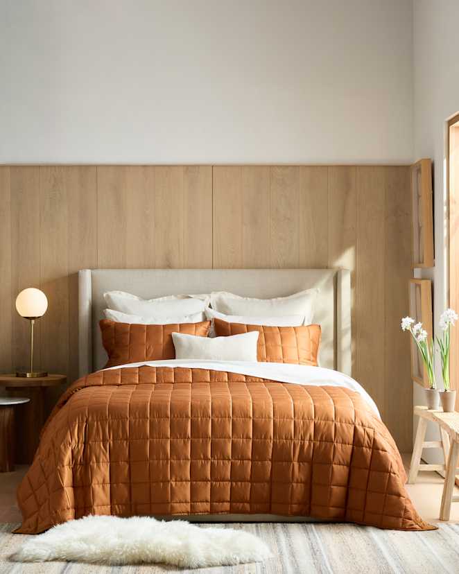 Terracotta Bamboo Box Quilt Set