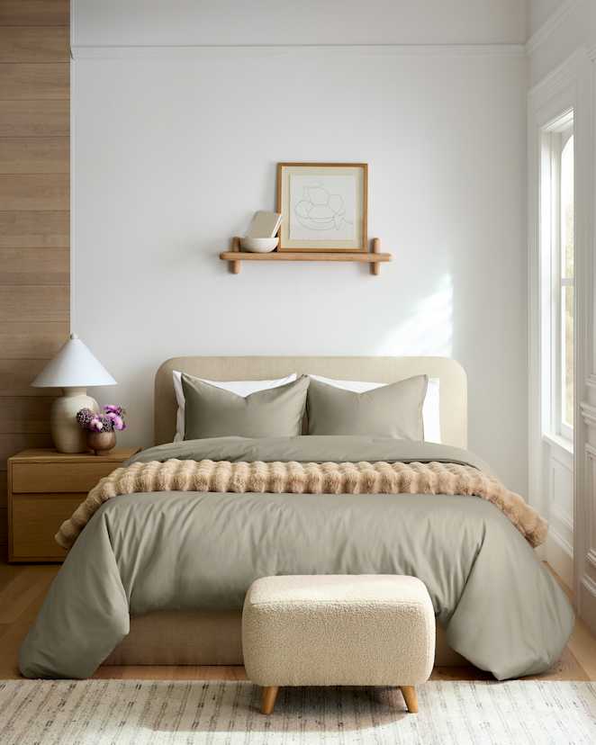 Dried Sage Organic Cotton Sateen Comforter Set