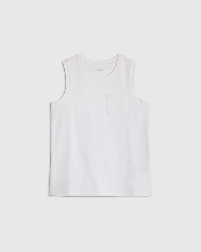 White 100% Organic Cotton Jersey Tank