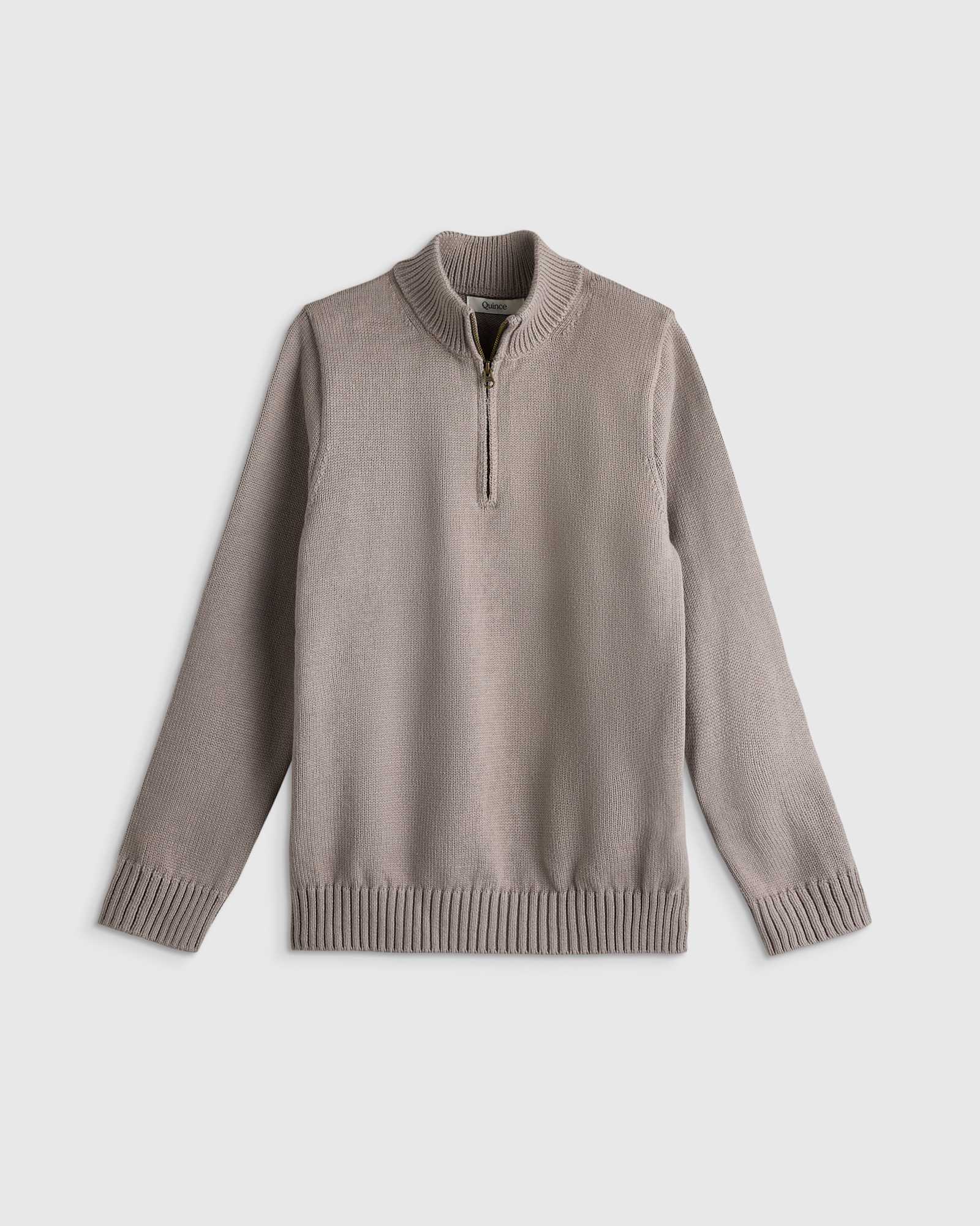 Grey Boys 100% Organic Cotton Quarter-Zip Sweater