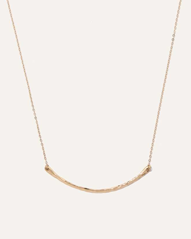 Yellow Gold 14K Gold Hammered Curve Necklace