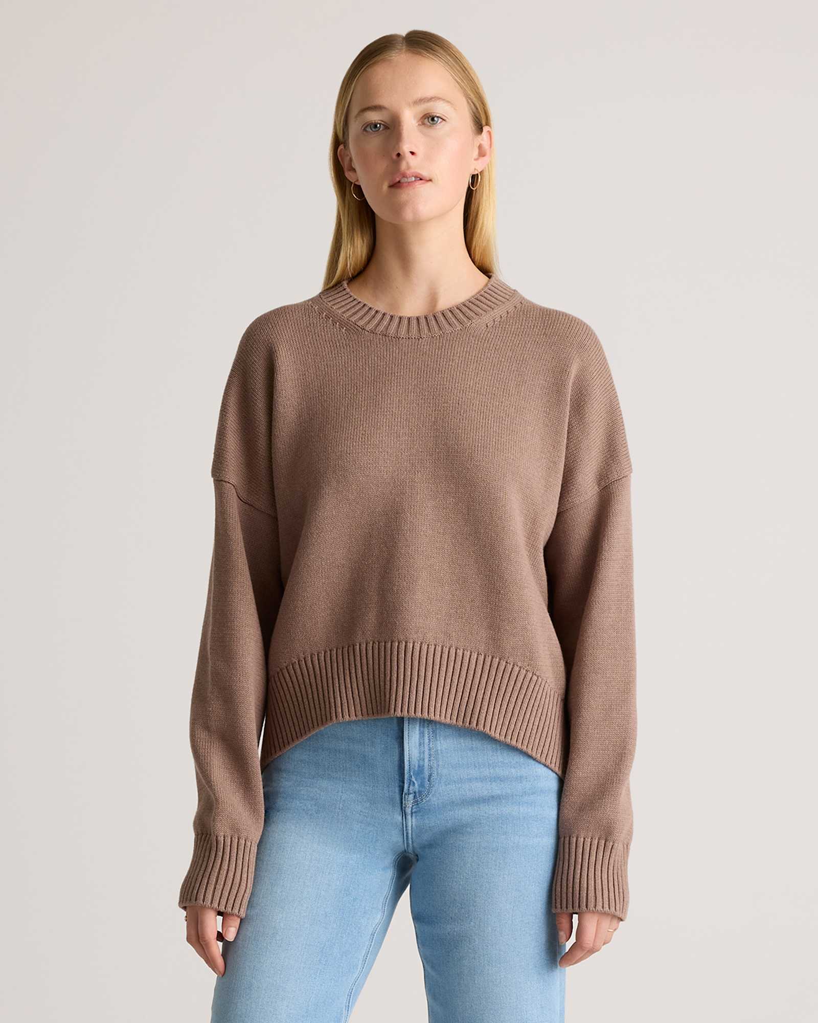 cafe-au-lait 100% Organic Cotton Boyfriend Crew Sweater