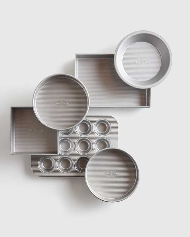 No Color 6-Pc Nonstick Steel Cake & Pie Bakeware Set by USA Pan