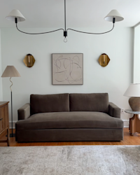 Sierra Curved Arm Sofa in Performance Velvet SableRachel Shea 4x5