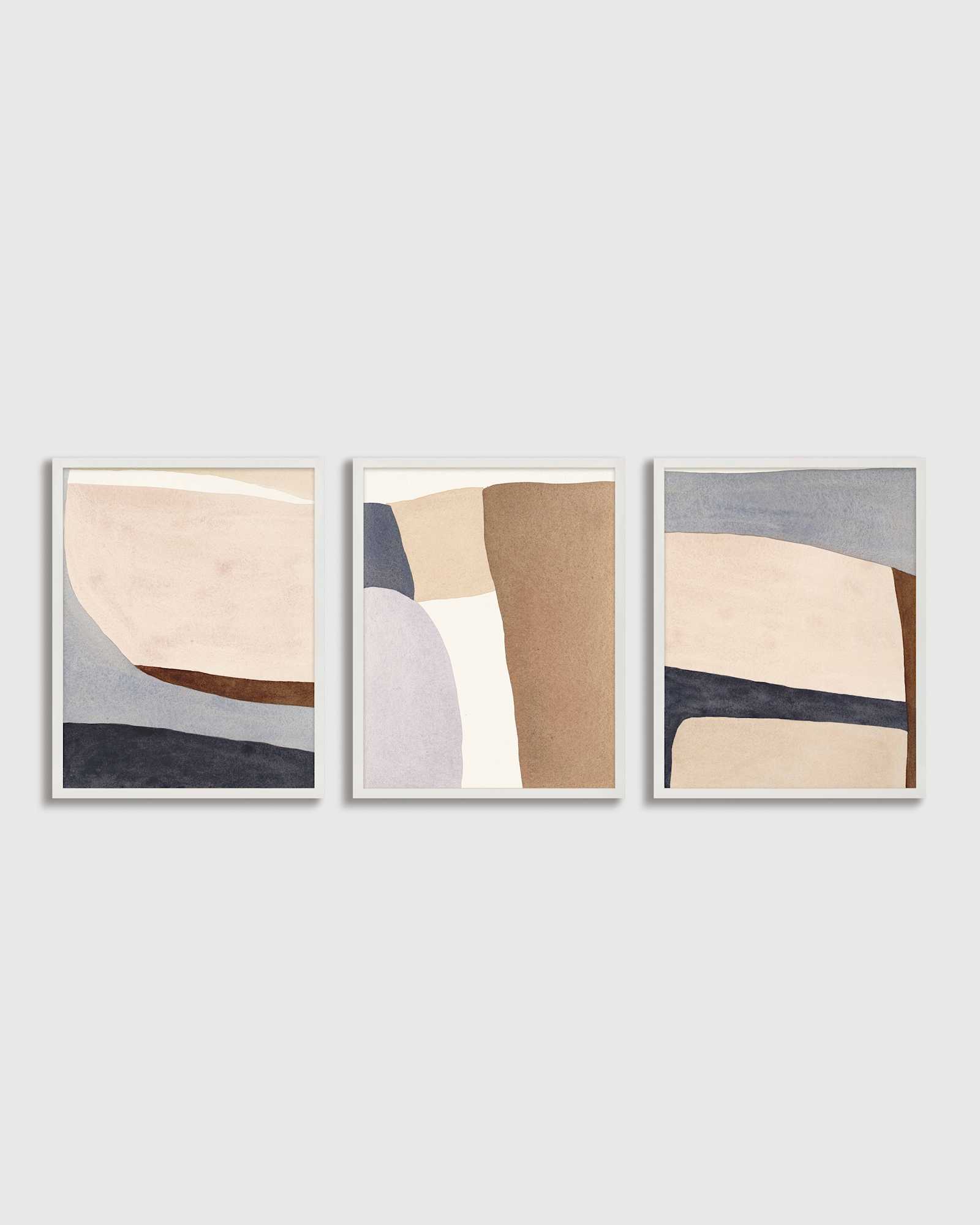 white Tripartite by Julia Balfour (Set of 3)