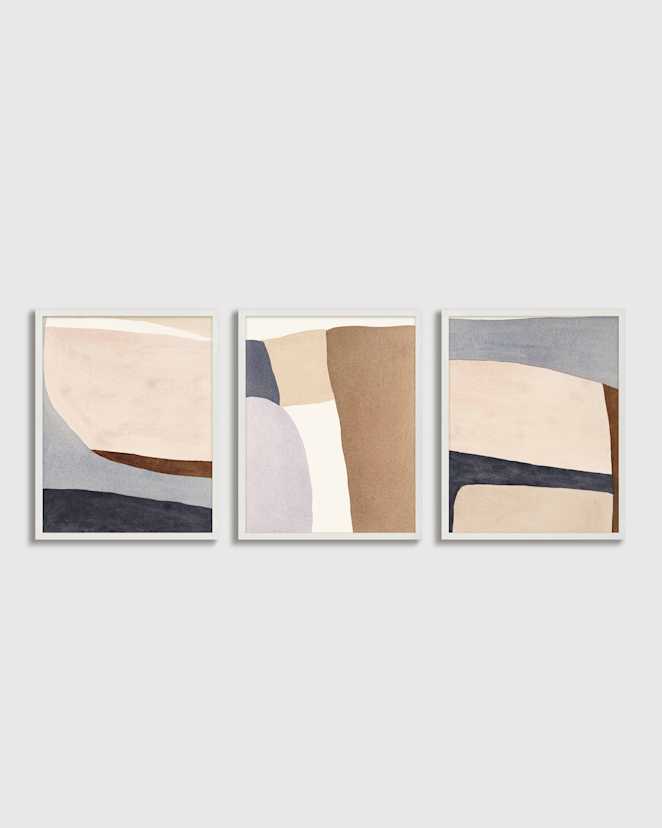 White Tripartite by Julia Balfour (Set of 3)