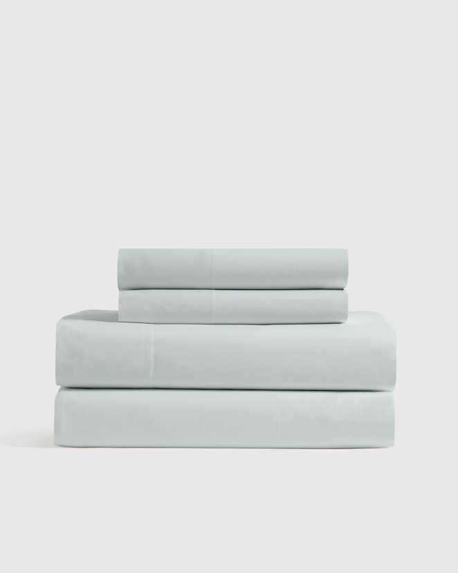Mist Organic Crisp Percale Sheet Set