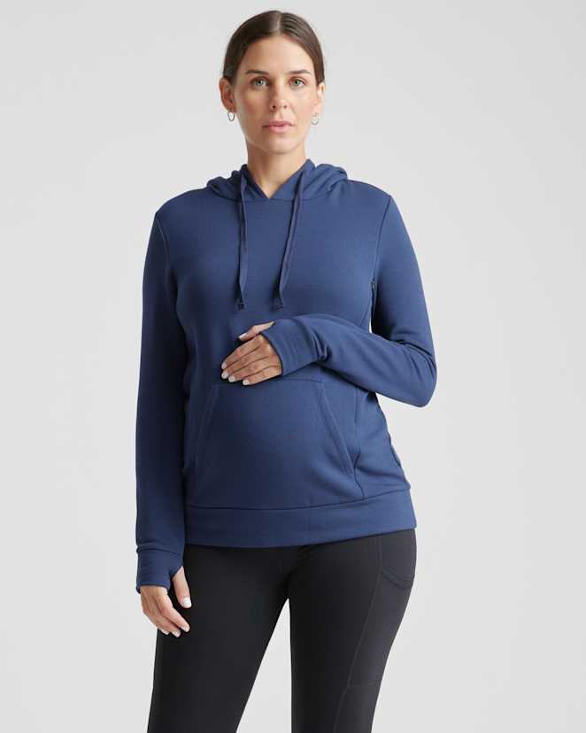Navy SuperSoft Fleece Maternity & Nursing Hoodie