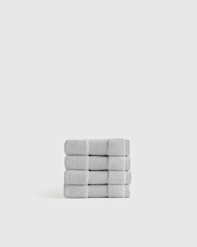 Light Grey Classic Organic Turkish Cotton Washcloth (Set of 4)