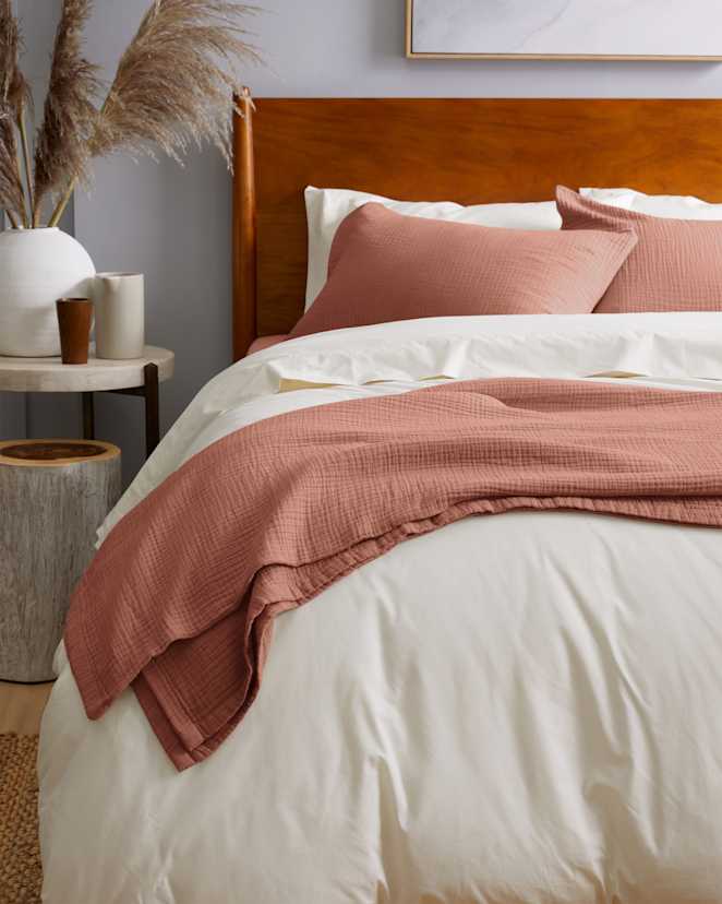 Clay Organic Cotton Gauze Blanket