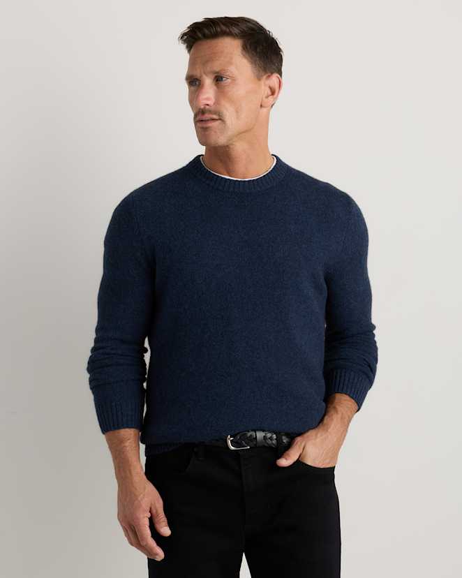 Starry Night Navy Pull 100 % laine de yak à col rond