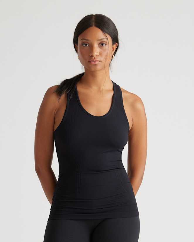 Black Seamless Ruched Racerback Tank