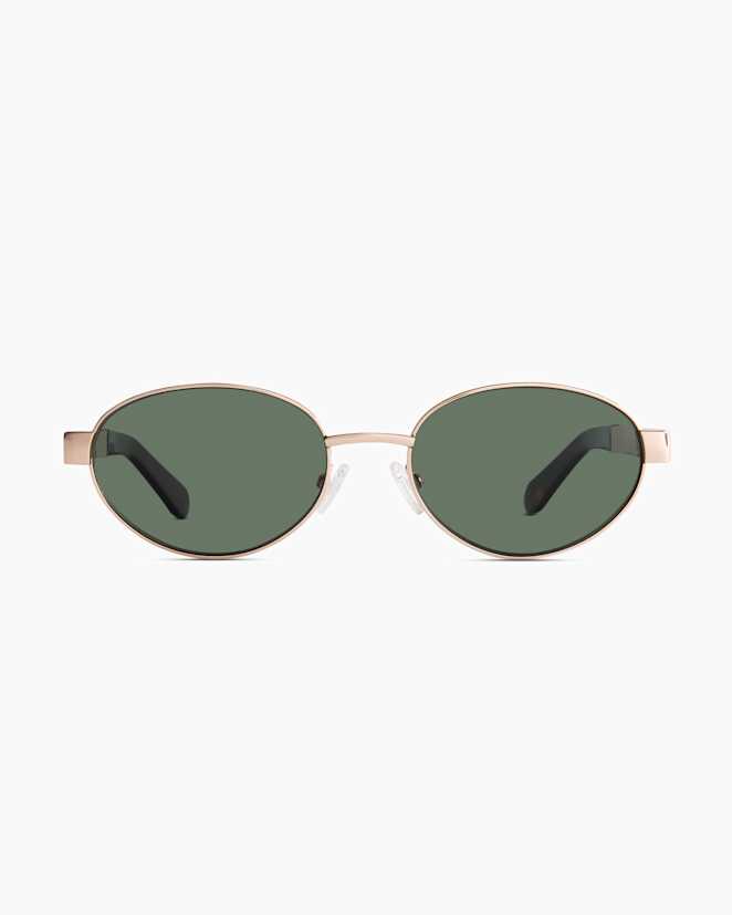 Rose Gold with Green lens Monaco Polarized Stainless Steel Sunglasses