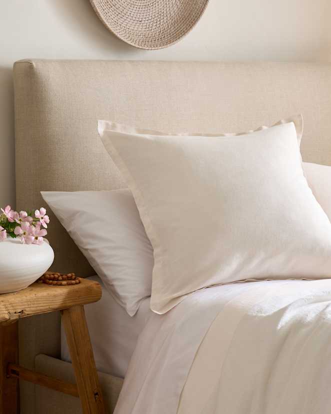 Ivory European Linen Euro Sham