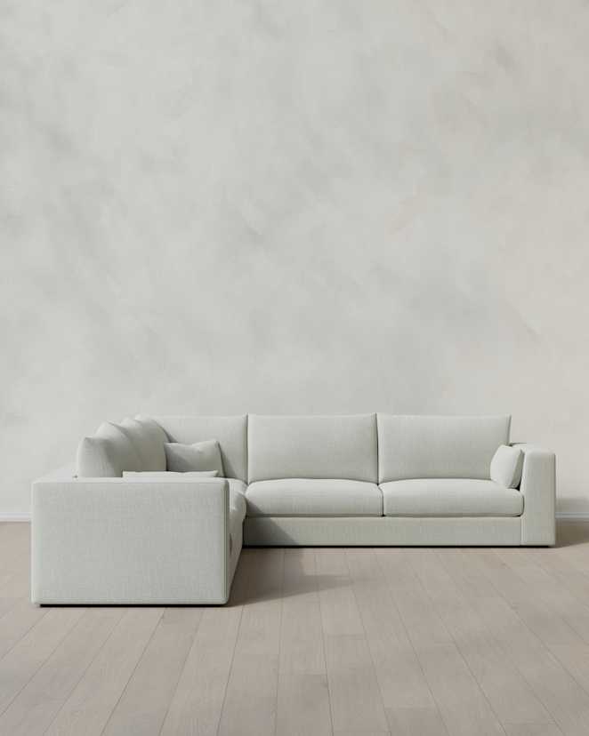 Silver Oasis L Sectional in Performance Linen