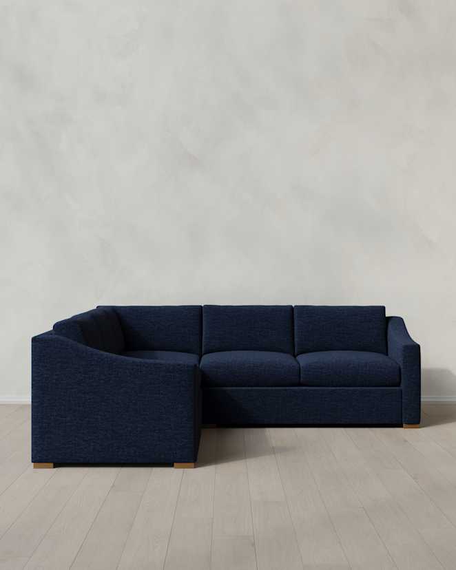 Ink Hollis Slope Arm L Sectional in Performance Chenille Linen Blend