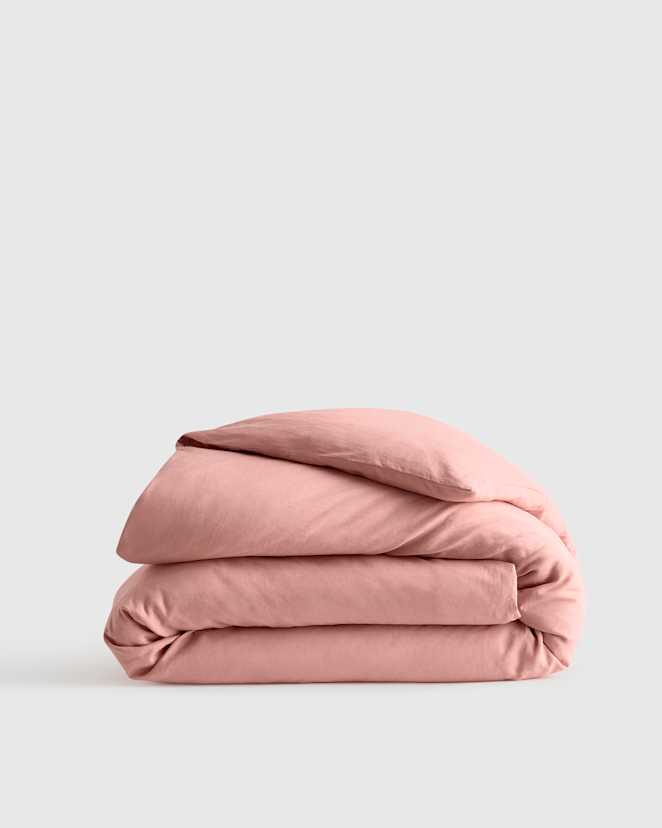 Rose European Linen Duvet Cover