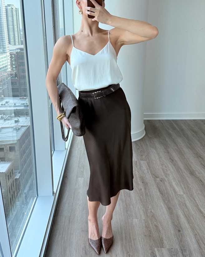 Hot Fudge 100% Washable Silk Skirt