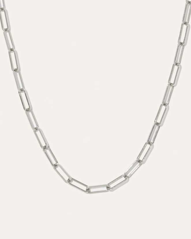 White Gold 14K Gold Paperclip Chain Necklace