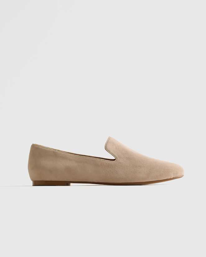 Almond Italian Suede Slipper Loafer