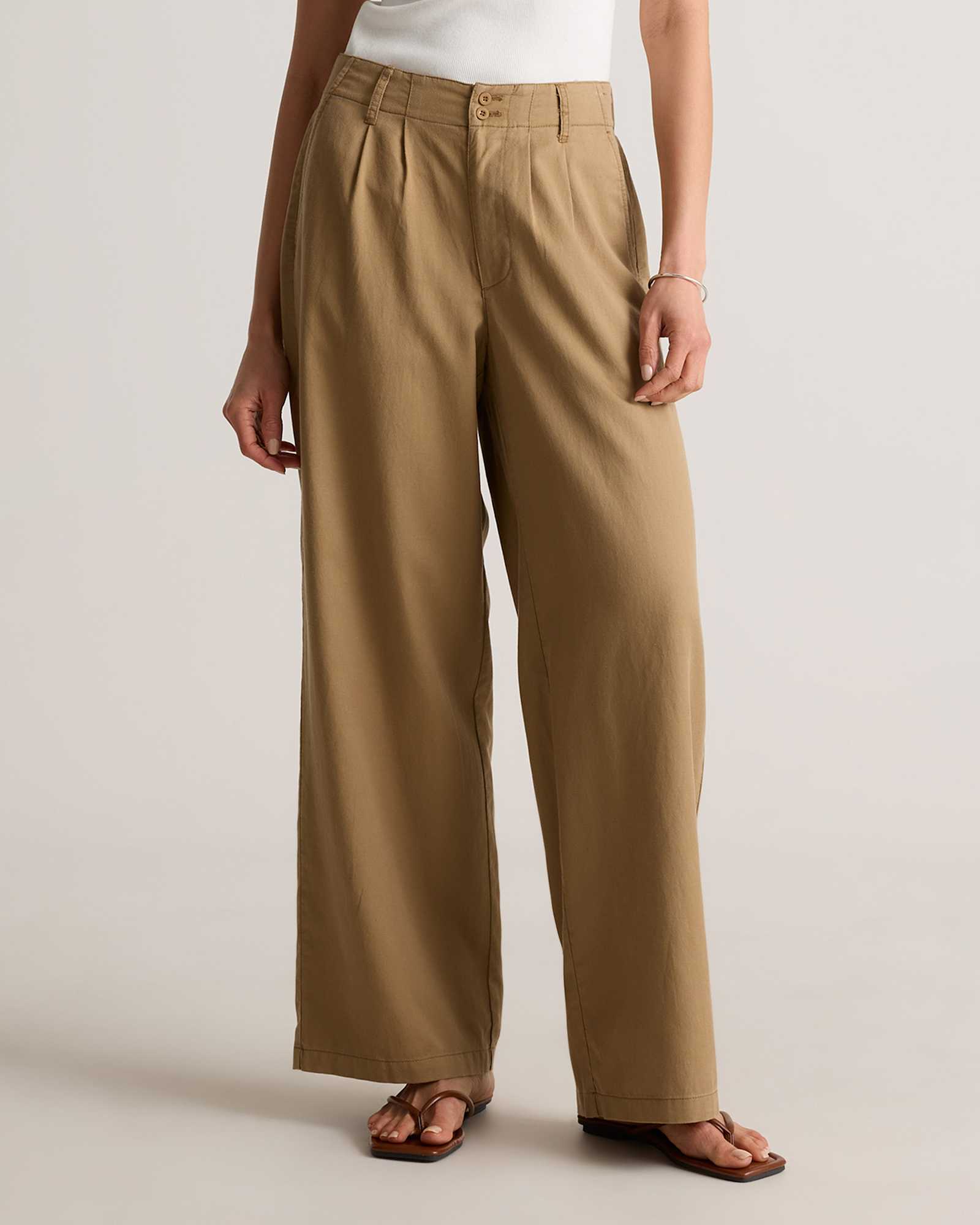 Drapey Twill Pleated Trouser