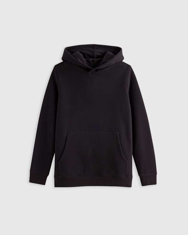 Black 100% Organic Cotton Heavyweight Fleece Hoodie