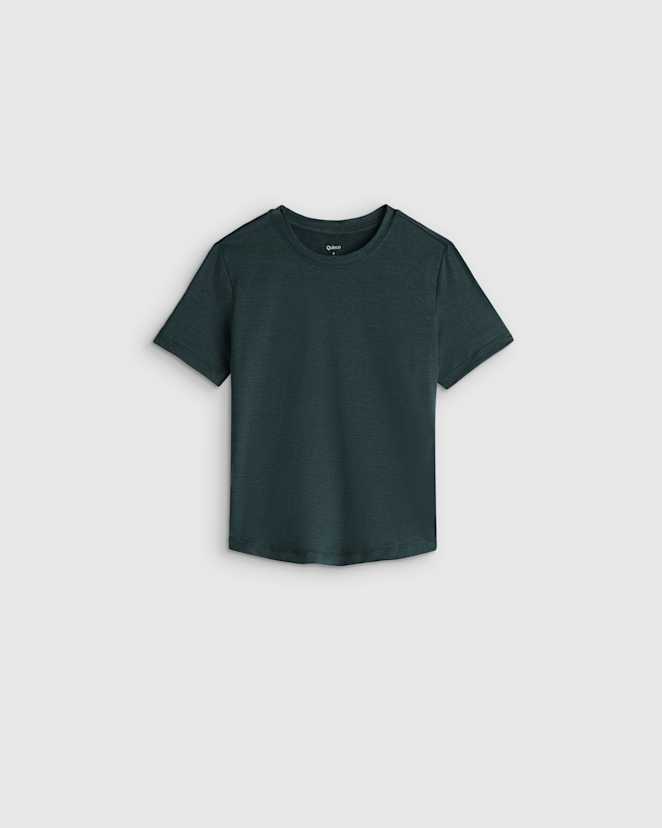 Heather Green Girls Flowknit Breeze Tee
