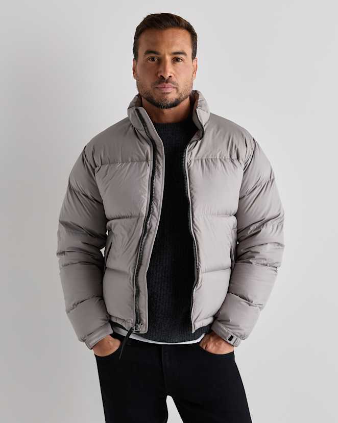 Morel Grey Blouson matelassé en duvet responsable