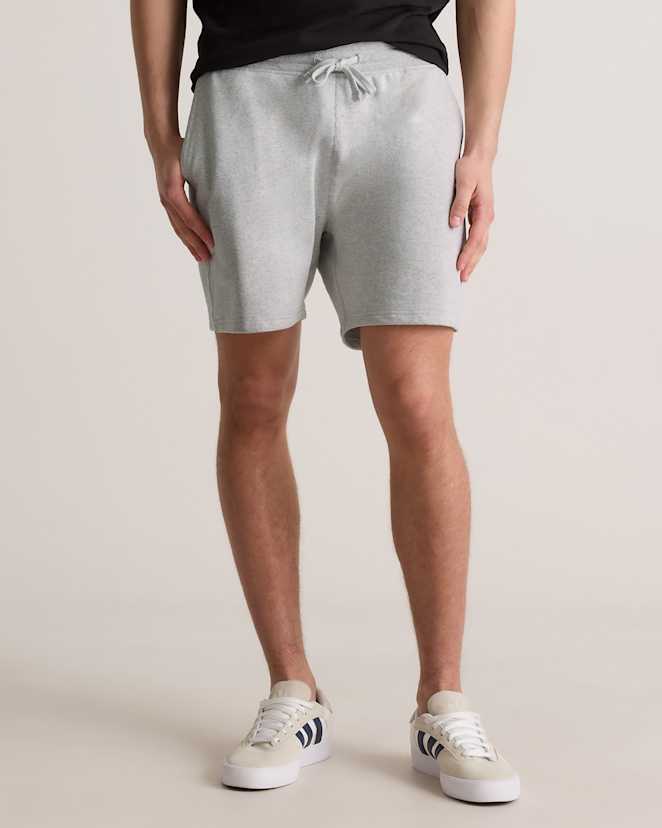 Light Heather Grey Organic Midweight French Terry Shorts - 6"