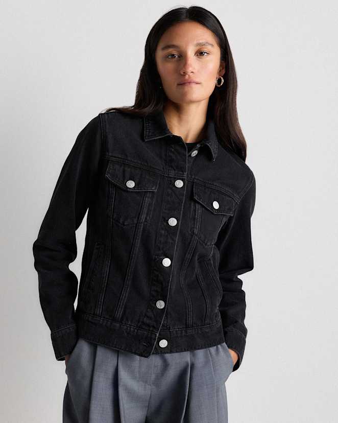 Washed Black 100% Organic Cotton Denim Jacket