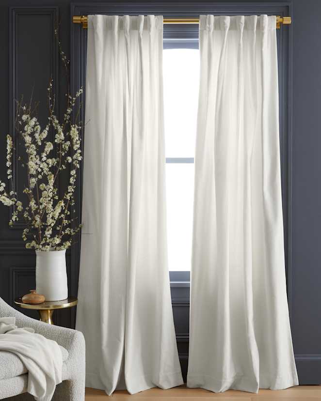 Ivory Cotton Velvet Curtain