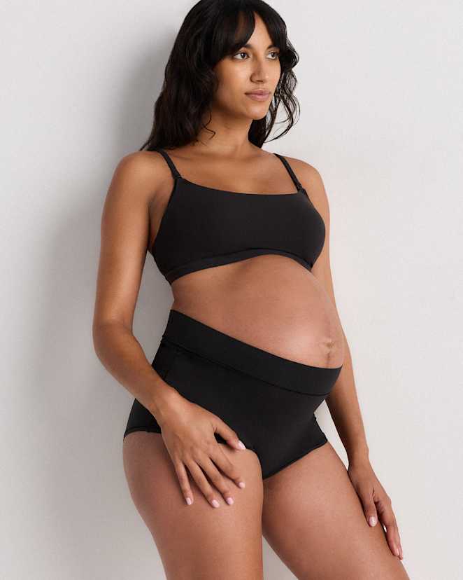 Black Second Skin Nursing Scoop Bralette (2-pack)