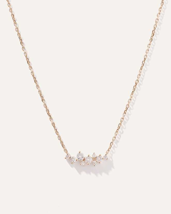 Yellow Gold 14K Gold Diamond Scatter Necklace