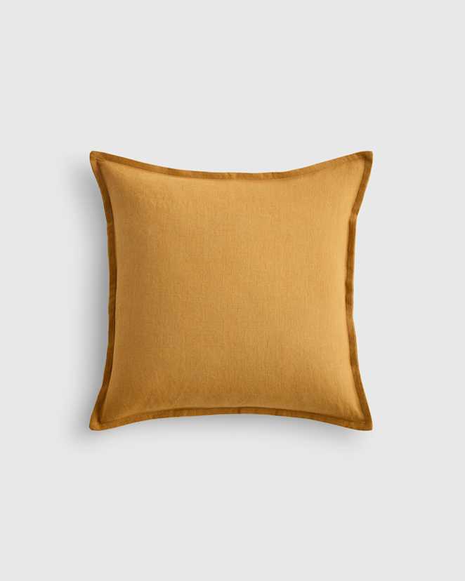 Goldenrod European Linen Flange Edge Pillow Cover