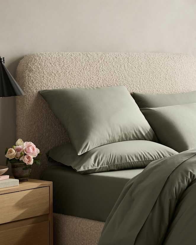 Dried Sage Organic Crisp Percale Sham Set