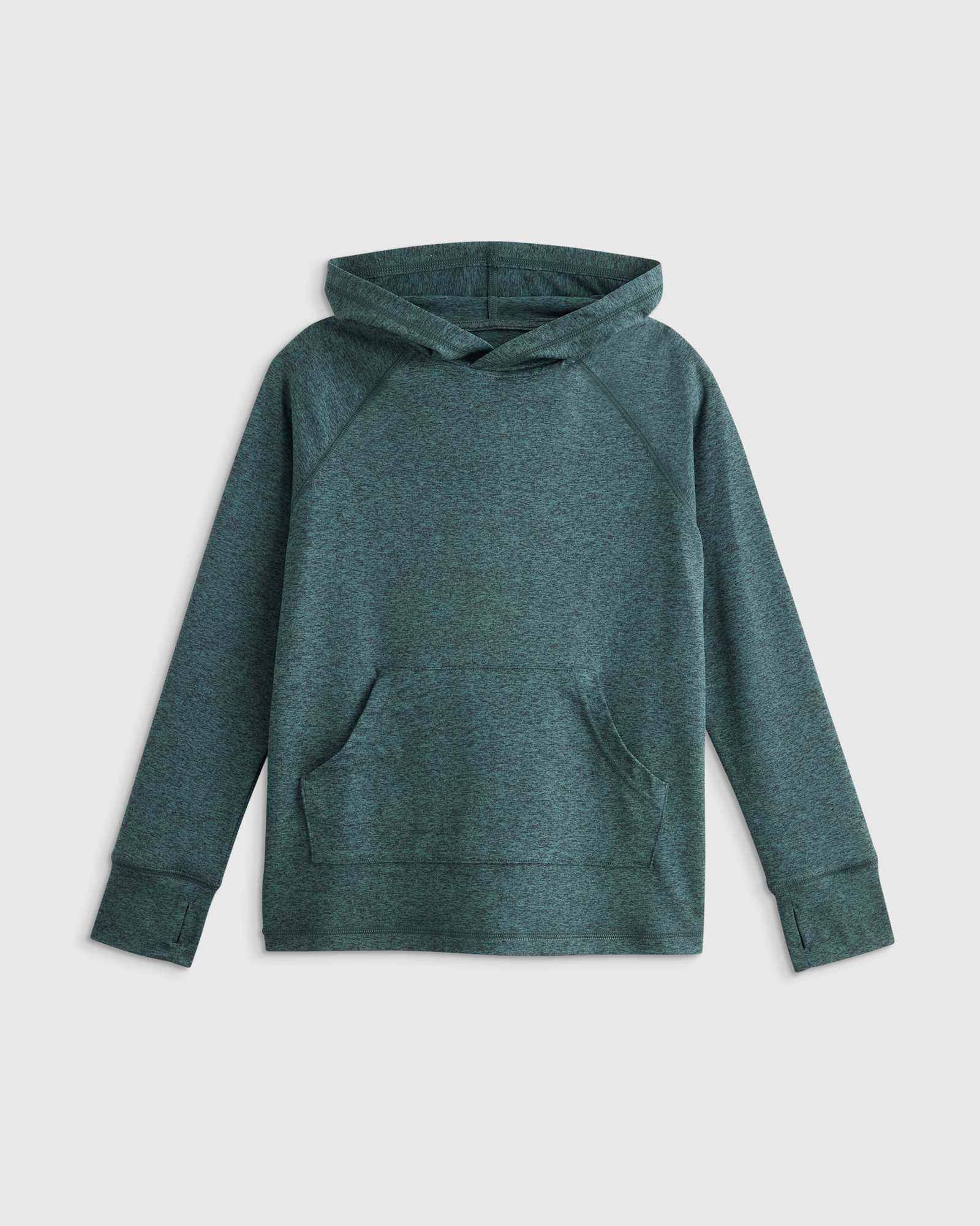 heather-green Flowknit Pullover Hoodie