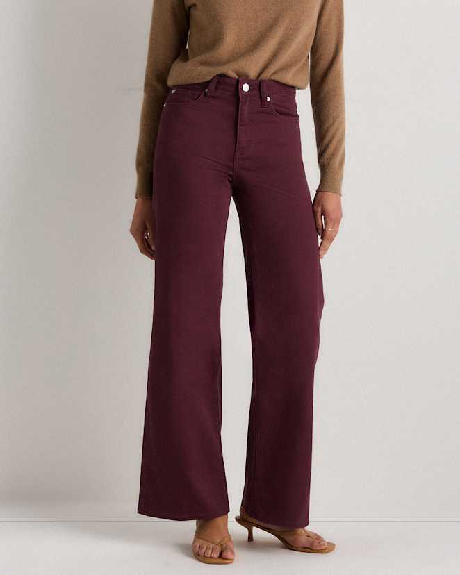 Wine Tasting Red Bella Stretch Wide Leg Jeans
