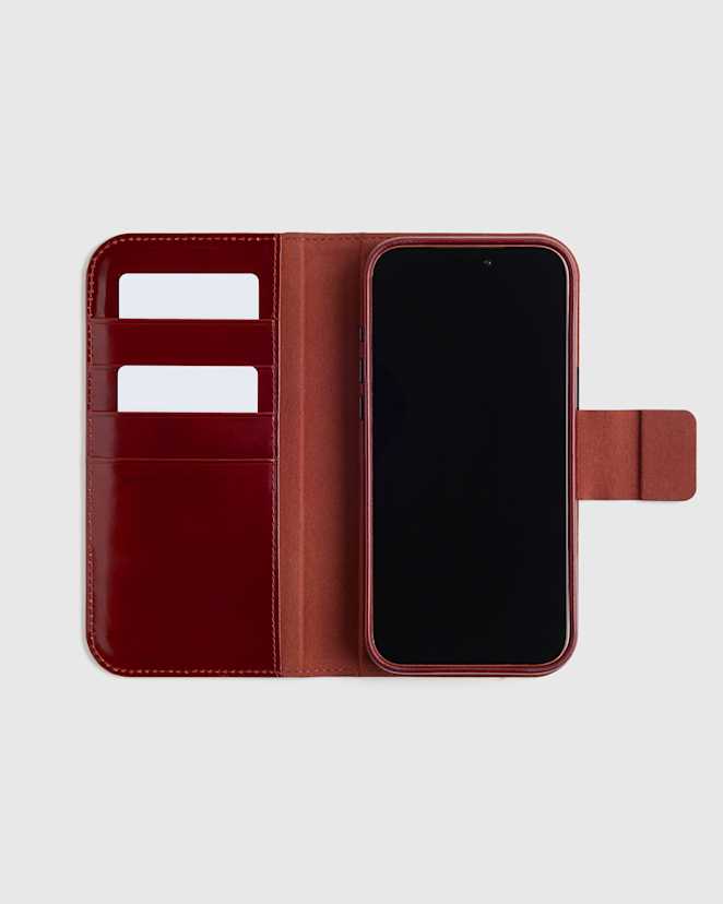 Saddle Italian Leather Phone 2-in-1 Folio Case