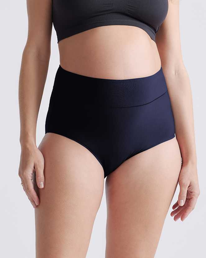 Black/Navy Micromodal Maternity & Postpartum Brief (6-pack)