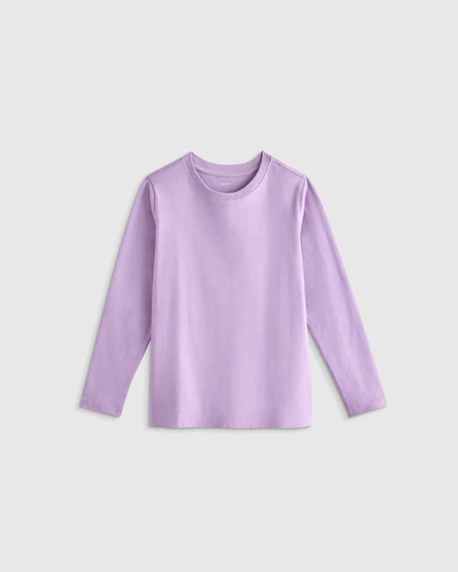 Purple Mist 100% Organic Cotton Jersey Long Sleeve Tee